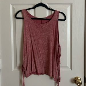 Pink Tank Top with Tied Sides